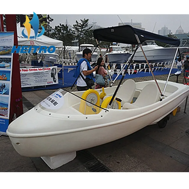 outside amusement equipment adults pedal boat lake leisure watercraft PE pontoon floating fishing boat hot sale