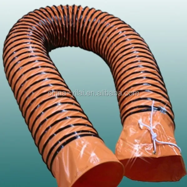 
pvc ventilation nylon flexible duct, 200mm industrial flexible fabric ducting 