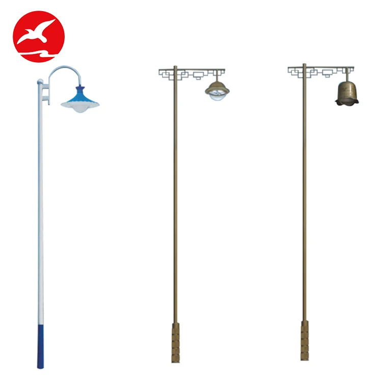 Ip65 Waterproof Round Curved Galvanized Steel Outdoor Road Pole Parts Street Light