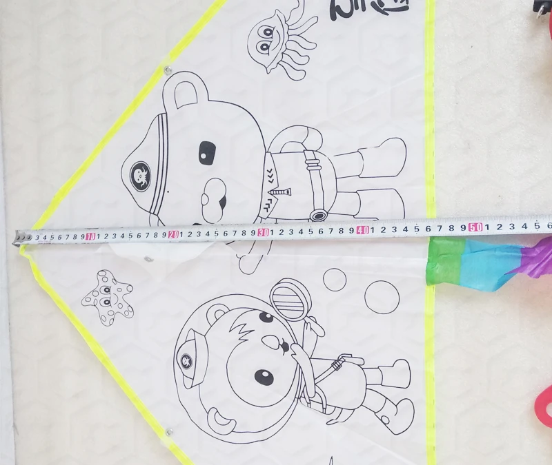 Malaysia market blank black cartoon printing flying kite can paint by children