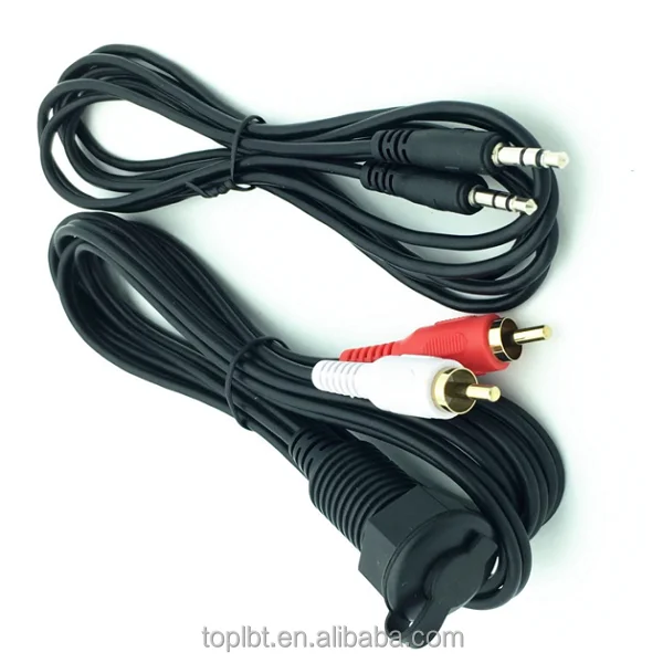 2 RCA to USB and DC3.5mm Female Flush Mount For Car CableMount  Cable