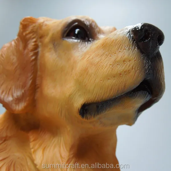 Custom resin lifelike small dog sculpture  3D dog figurine golden retriever statue