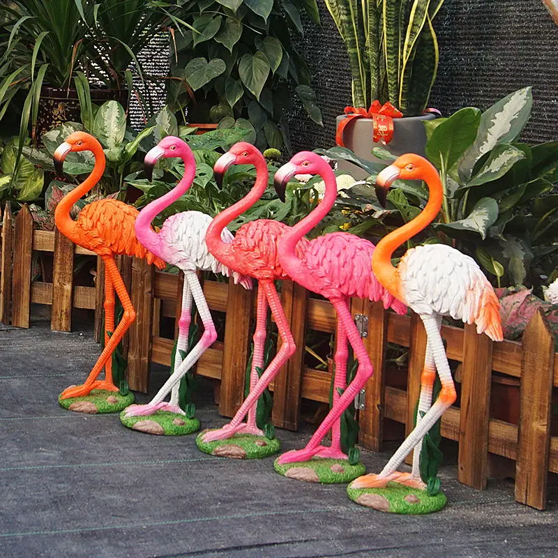 Flamingo sculpture life size garden flamingo statue