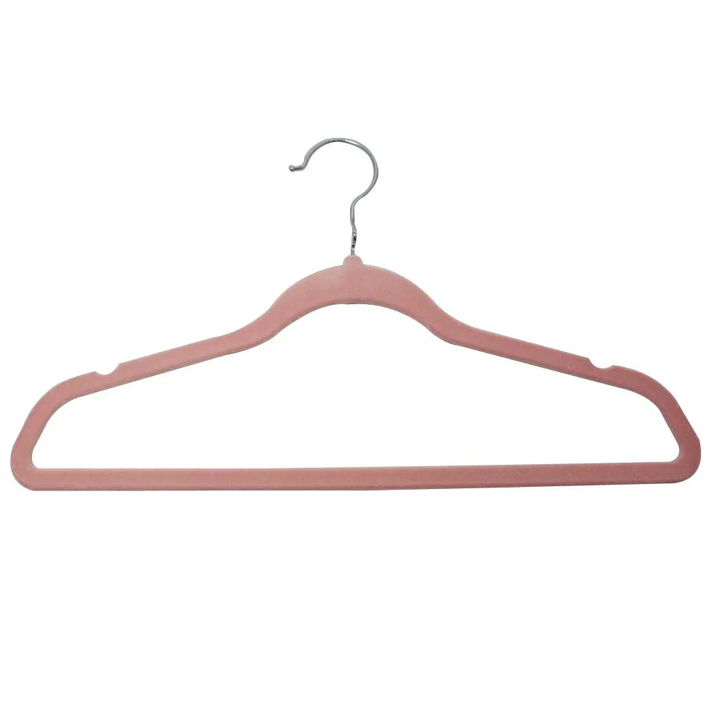 50 Pack 100 Pack Beige Black Non Slip Flocked Anti-slip Hanger Clothes Short Velvet Hangers Kids