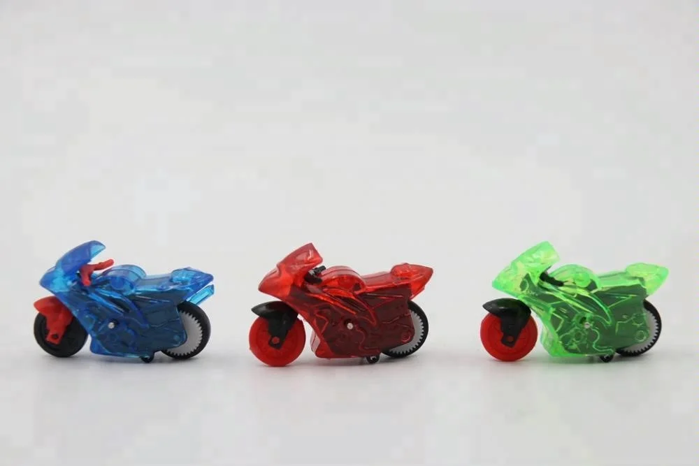 Transparent colors of pull back motorcycle toys capsule toy for chocolate surprise egg 2018