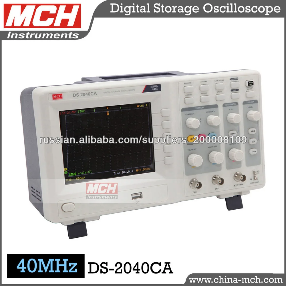 МЧ Цифровые запоминающие осциллографы двойного DS-2040CA 40 МГц Цифровой светодиодный дисплей осциллографа двойным дисплеем цвет