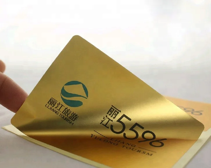 Matt gold rose gold label sticker metal label printed custom design