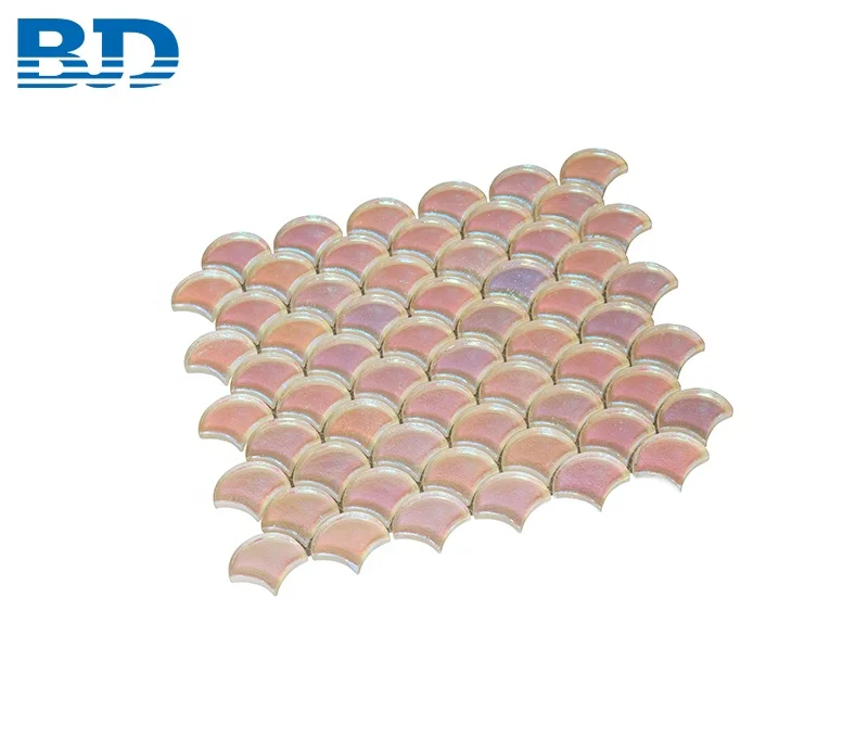 High Quality Iridescent Fish Scale Glass Mosaic Tile