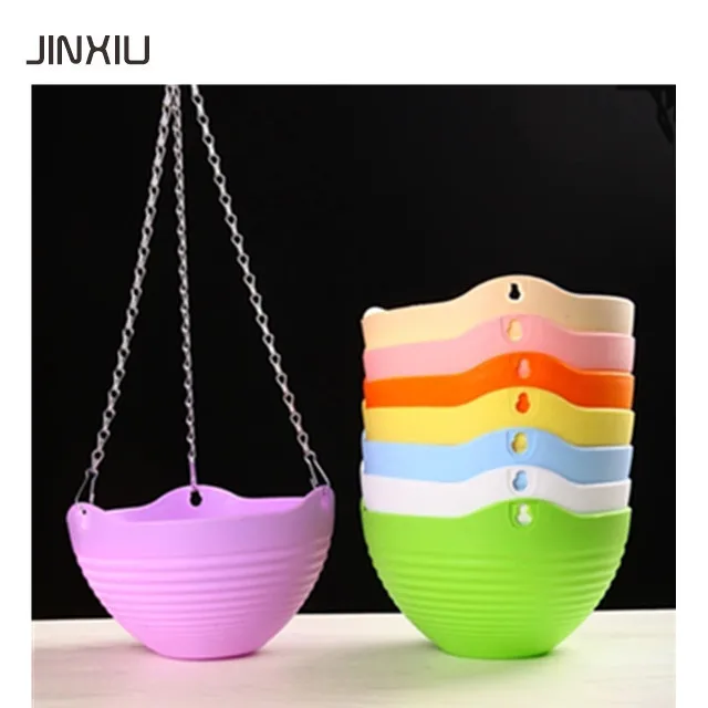 
new design colorful balcony plastic hanging basket 