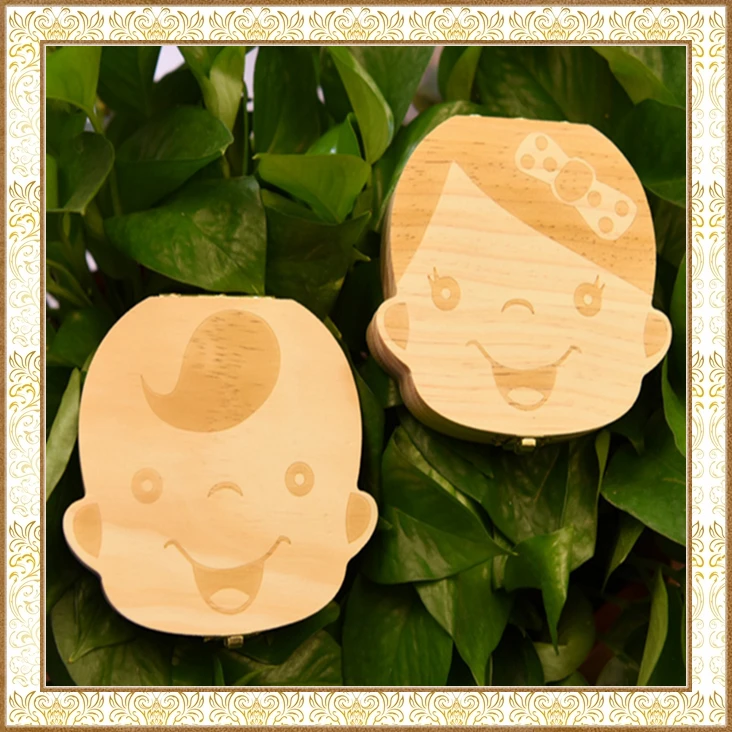 Gifts Memory Box Children Toy Organizer Storage Baby Milk Teeth Box Wood Tooth Box