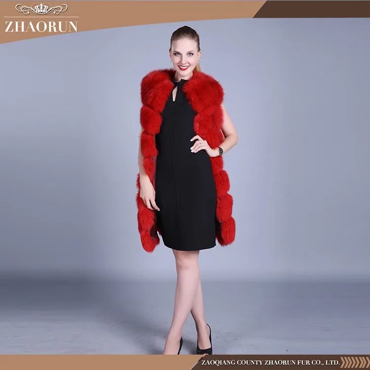 Wholesale From China 1 Kg Red Fox Fur Vest Plus Size Furs Coats