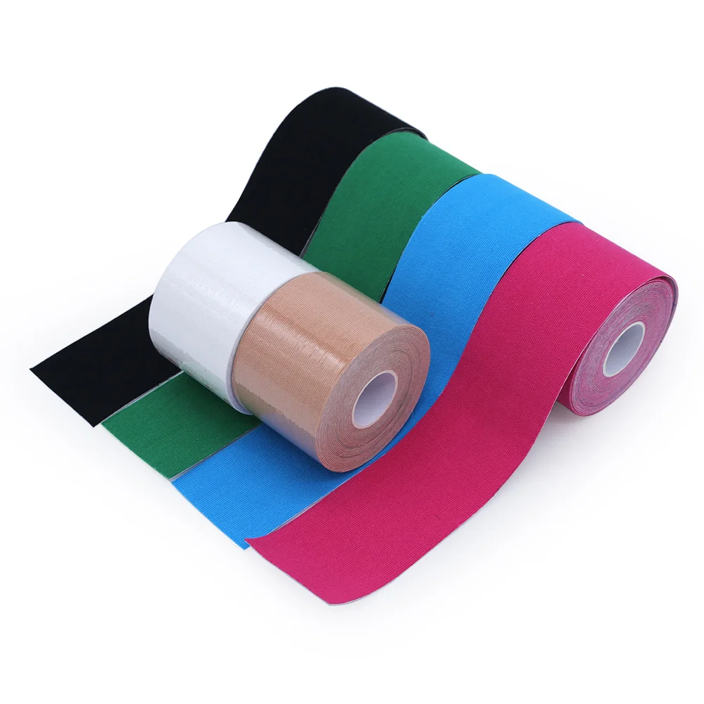 
High Quality Waterproof Synthetic Fabric Kinesiology Tape with Acrylic Glue Latex Free Hypoallergenic for Swimming Tension Game 