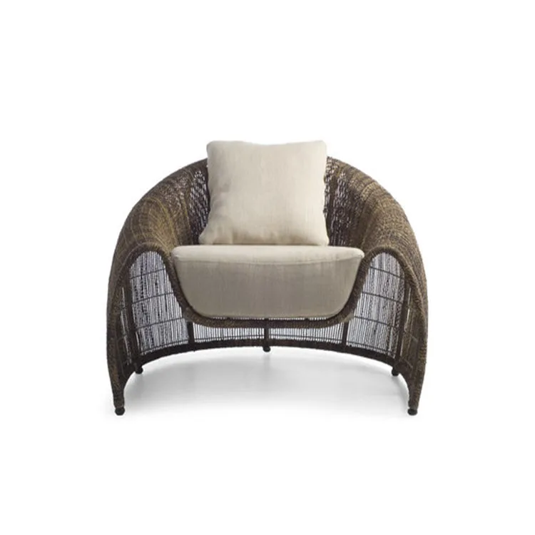
Factory direct wholesale new design rattan modern garden sofa patio furniture croissant easy armchair 