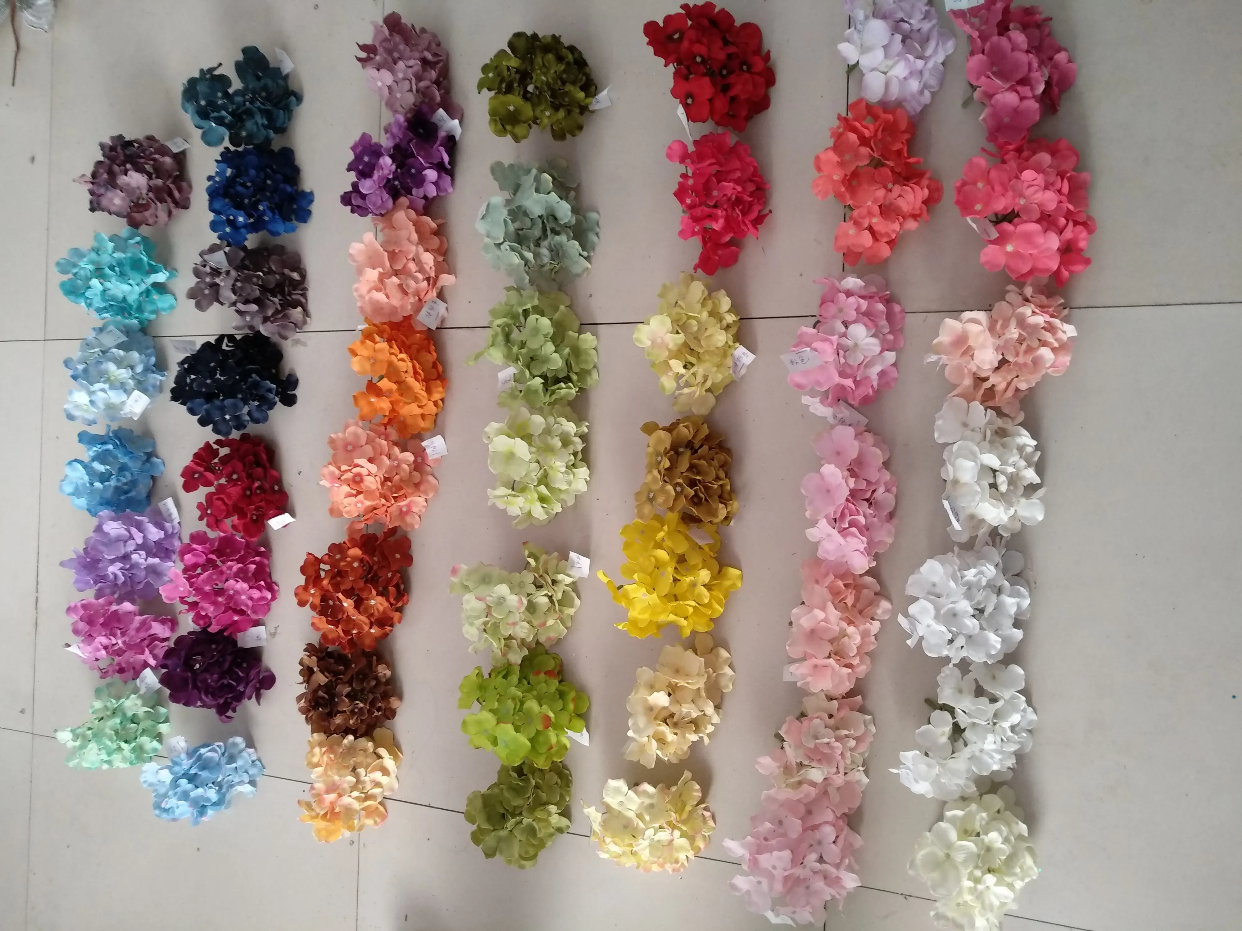FC1507 Wholesale silk hydrangea flowers artificial flower heads for sale