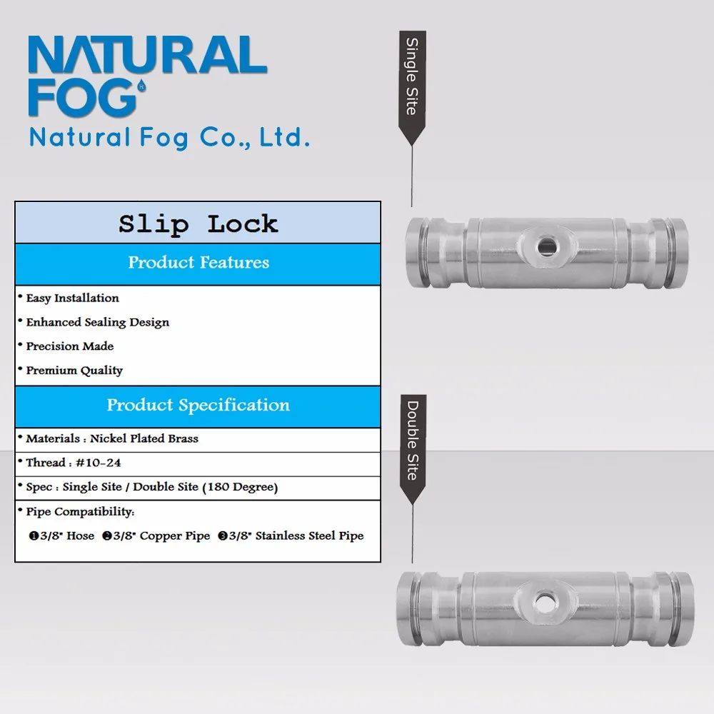 Taiwan Natural Fog 1000 PSI Anti Leaking Mist System Slip Lock Elbow Connector