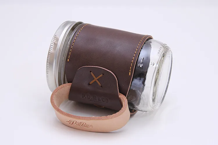 real leather mug sleeve ser