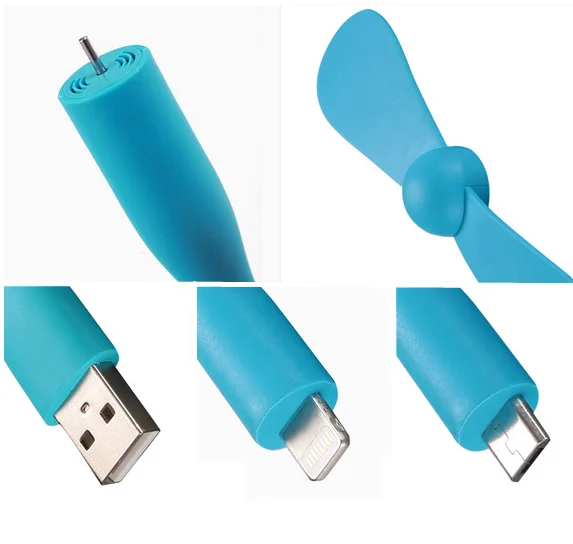 2016 Original USB Fan Super Mute Small Fan Portable Flexible Mini Fan with otg port for iphone Laptop Portable Power