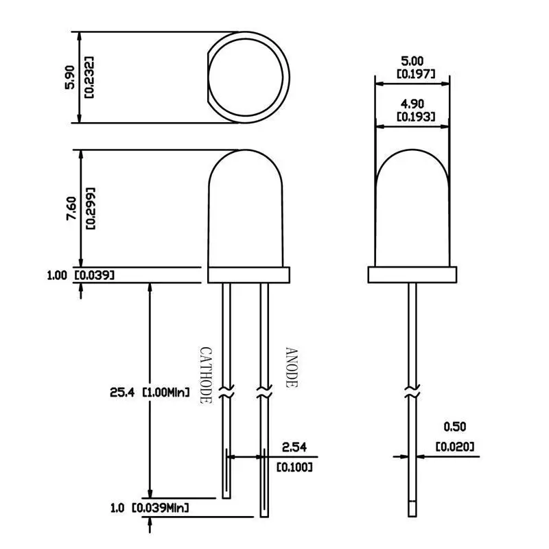
5mm Ultra Bright Clear Lens LED Diode 