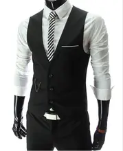 4 Colors Vintage Men Suit Vest 2015 New Brand Designer Formal Business Dress Waistcoat Slim Gilet Man Fashion Sleeveless Jacket