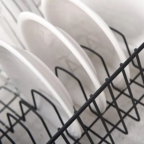 Kitchen Dish Drainer Drying Rack With Black Color Stainless Steel Dish Rack