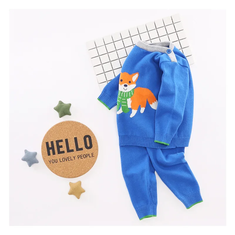 
Hot sale cool boys 9GG cartoon sweater set 