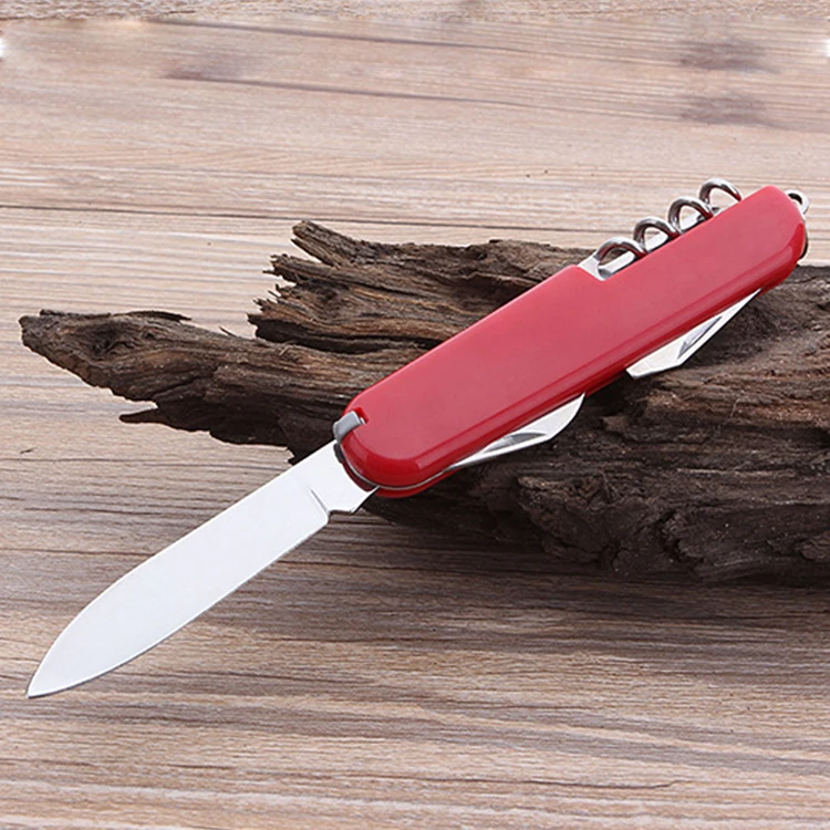 COG wholesale 5 functions Plastic handle folding knife multi-functional gift mini camping knife