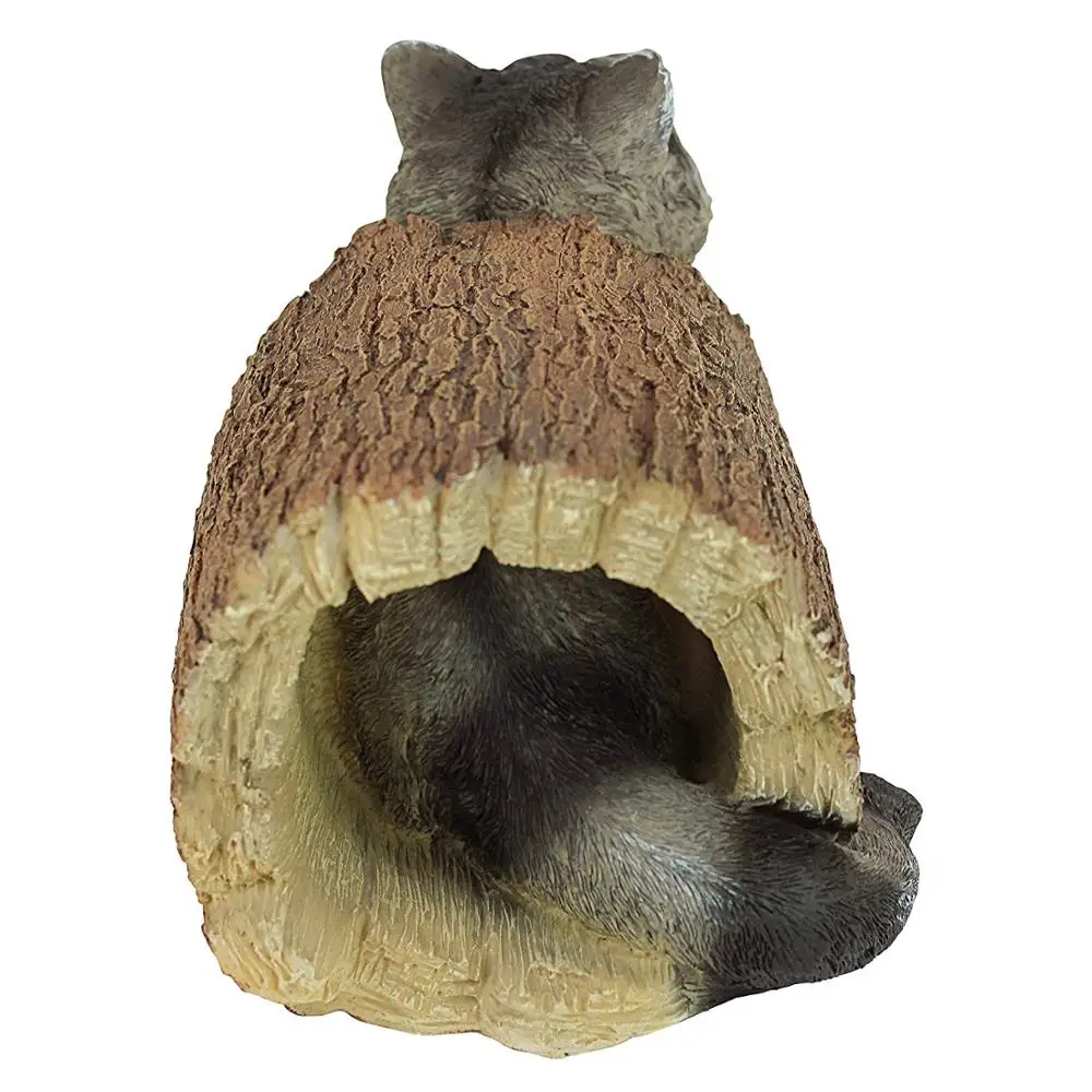 Lovely Brown Raccoon Animal Statue Polyresin Stone Figurine Garden Decoration Resin