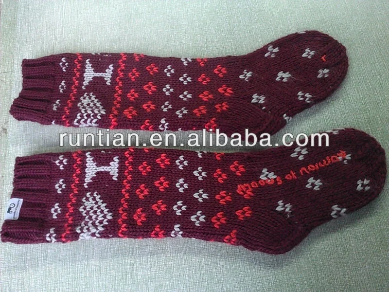 Hand knit acrylic mohair spandex leg warmers