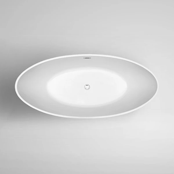 Aifol Modern Luxury Acrylic 63 inch Gloss Deep Soaking Freestanding Oval Bathtub Center Toe-Tap Drain Bath Tub