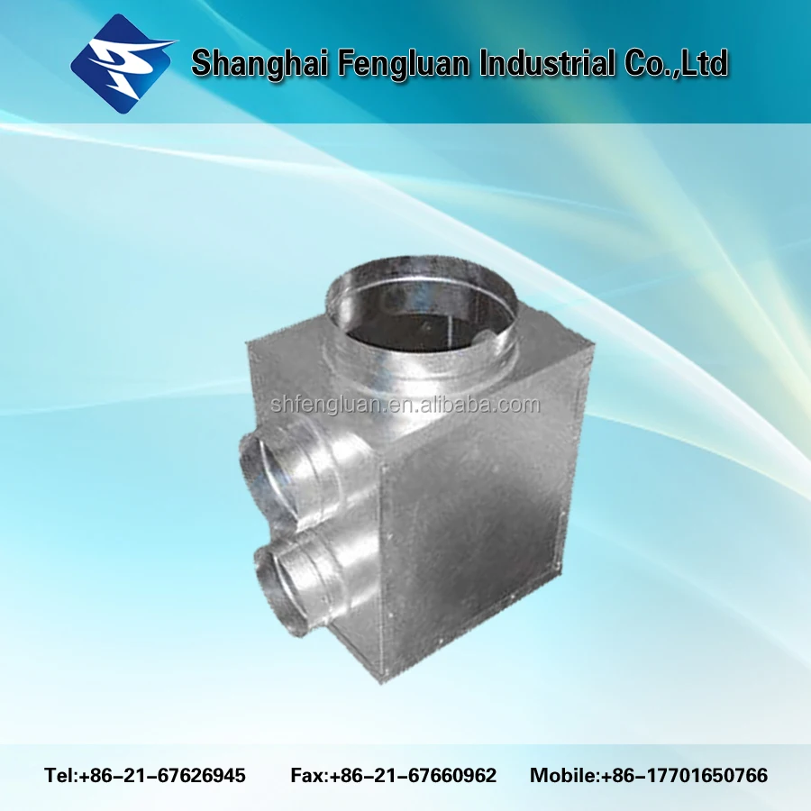 Ventilation Muffler Plenum Box  noise reduction Galvanized Steel Duct Silencer