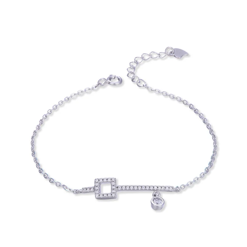 Shiny Key Styling 925 Sterling Silver Anniversary Bracelet for Woman YJ00601