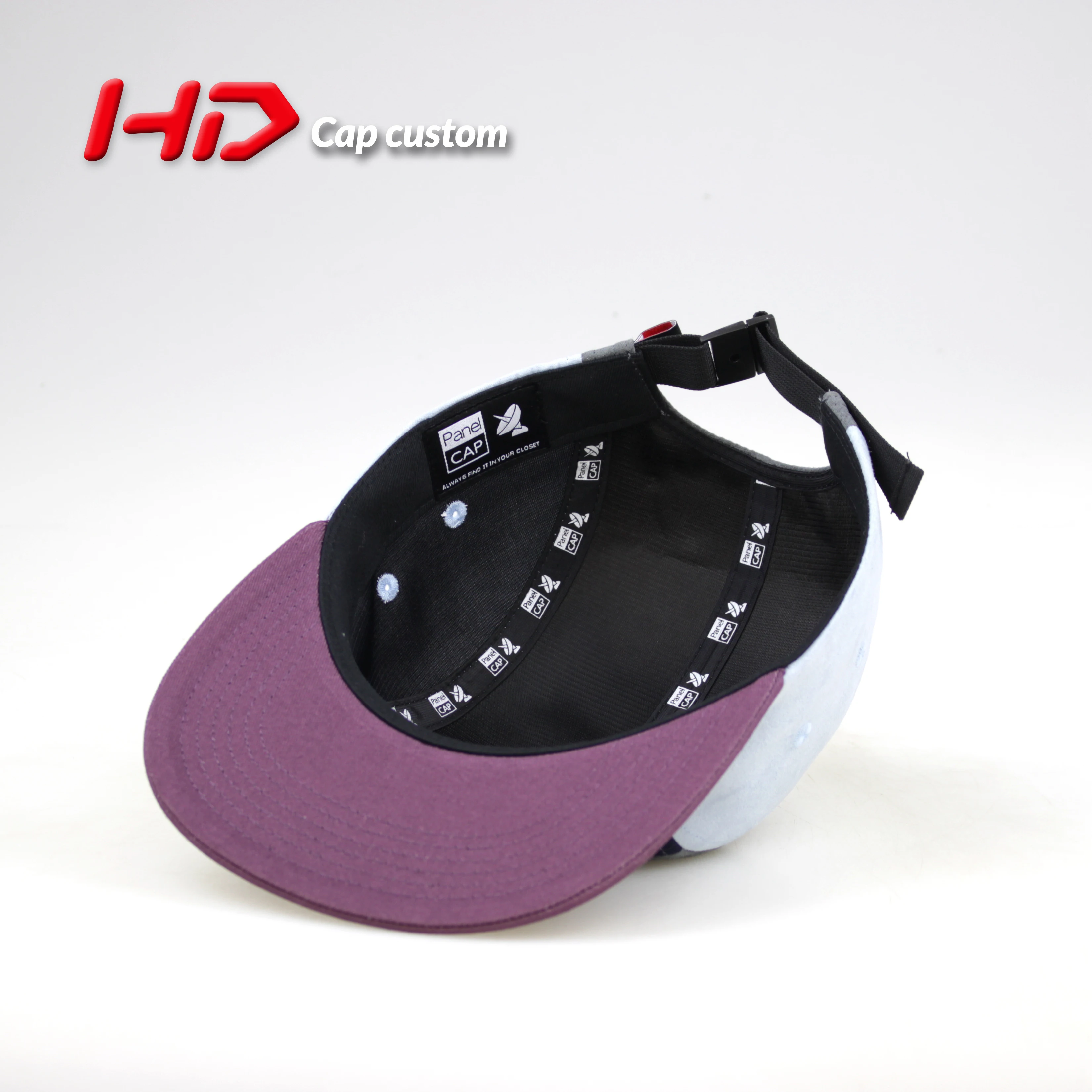 5 panel camp caps with embroidery logo flat brim unstructured style 5 panel hats