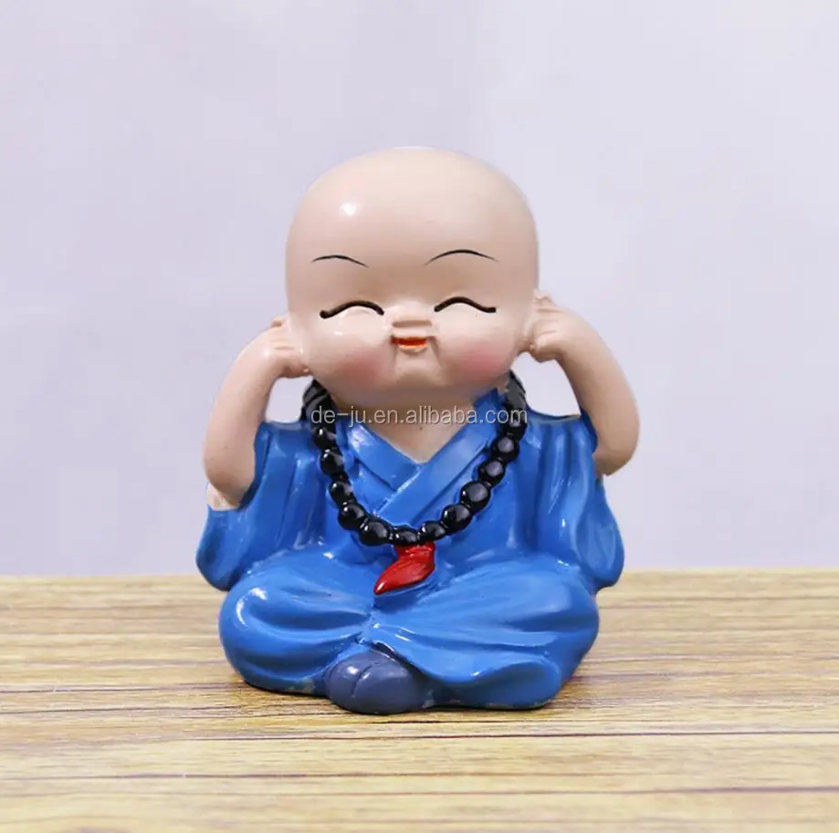 Mini Unique Shape Simulation Desktop Chinese Supplier Resin Clay Buddhist Monk