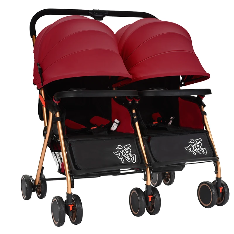 Custom Luxury Various Color Double Twin Stroller With Multi - Gear Adjustable Awning