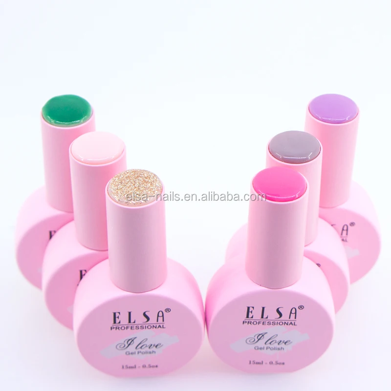 
Elsa new fashion professional no need base soak off UV gel led UV 15ml two step healthy gel gel nail polish made in China 