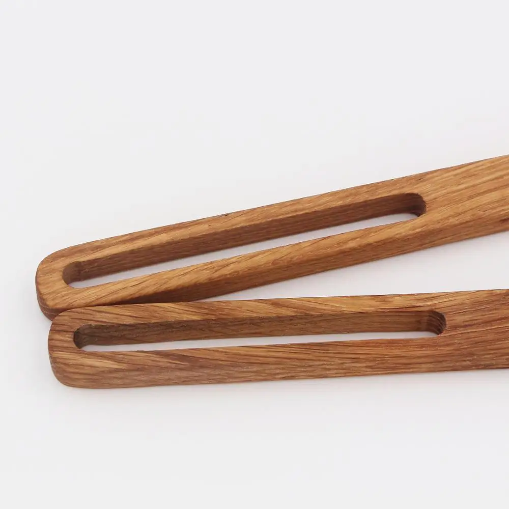 Factory Wholesale  eco friendly oak flat wooden salad spoon set