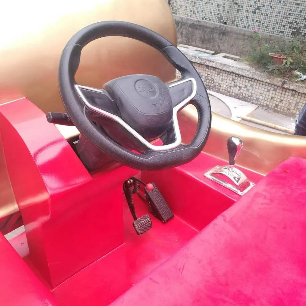 Life size fiberglass Christmas sculpture mall decoration dynamic Sleigh reindeer statue with wheel