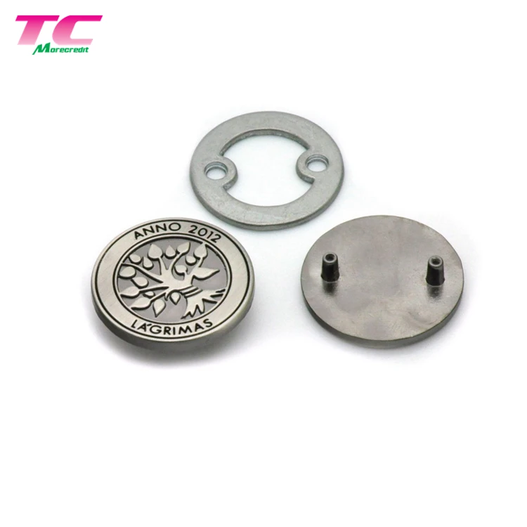 Antique Silver Special Shape Brand Custom Metal Logo Plate For Handbags