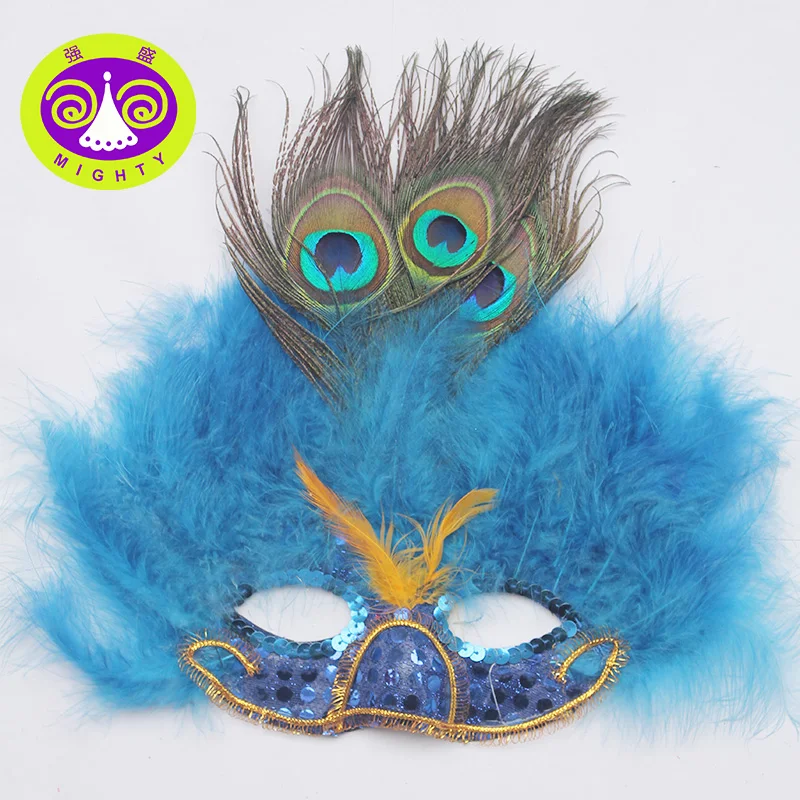 Hot-sale Leading Factory Costume Handmade Feather Crafts High Prime Quality MASK Black Feather