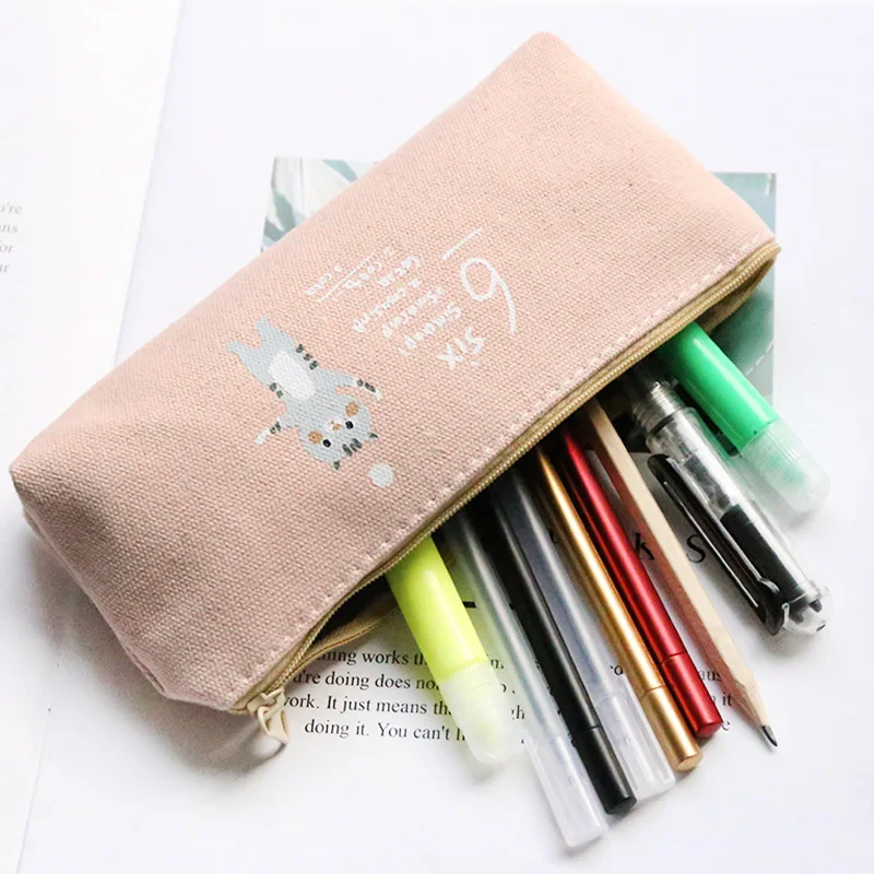 Небольшой холщовый пенал на молнии с индивидуальным принтом