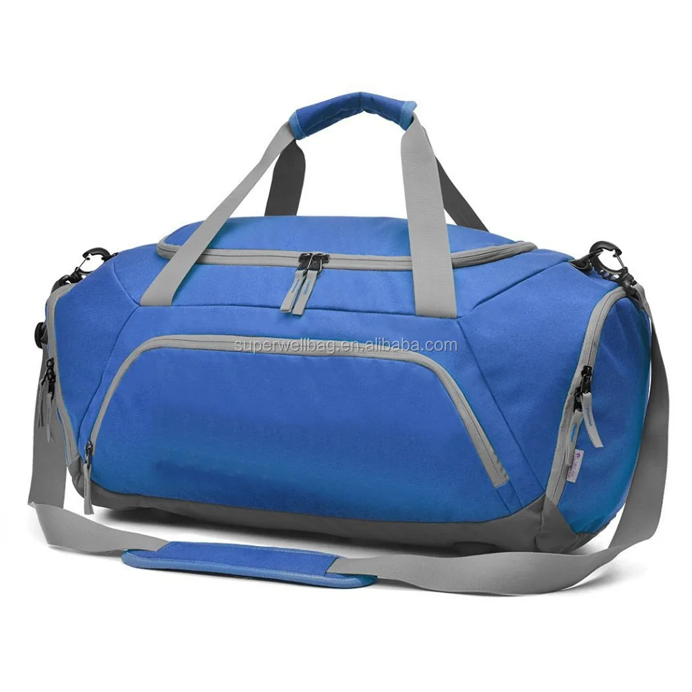 Blue color China made durable sports bag duffel bag gym weekend bag
