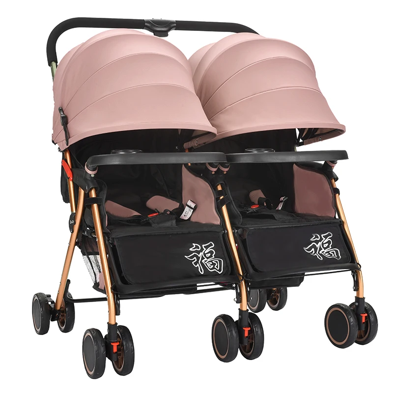Custom Luxury Various Color Double Twin Stroller With Multi - Gear Adjustable Awning