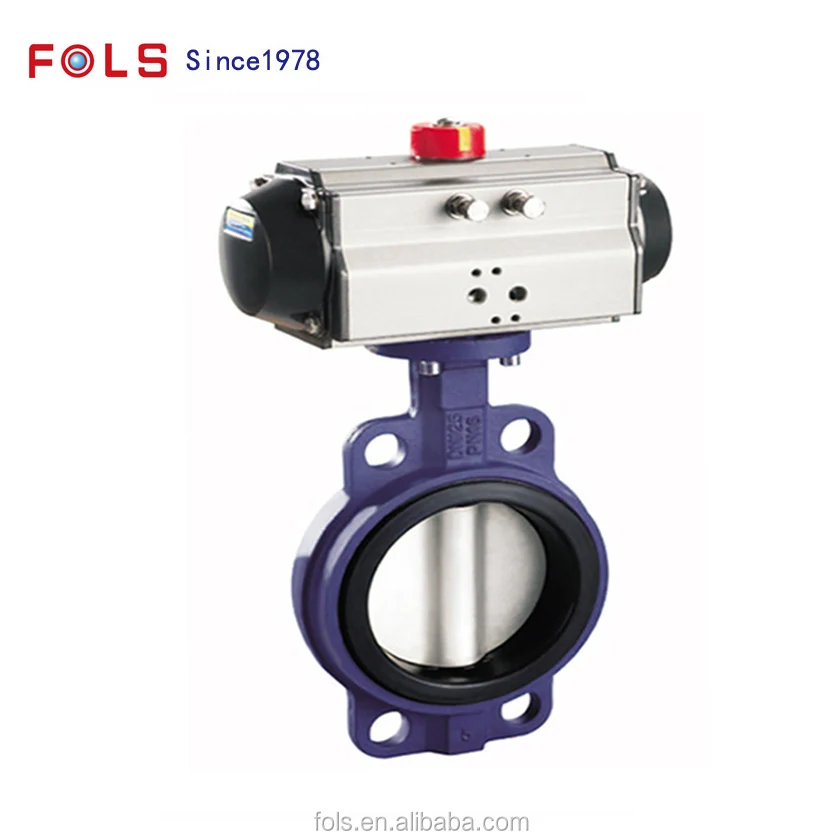 Hot sale pneumatic actuator driving type wafer cast iron butterfly valve