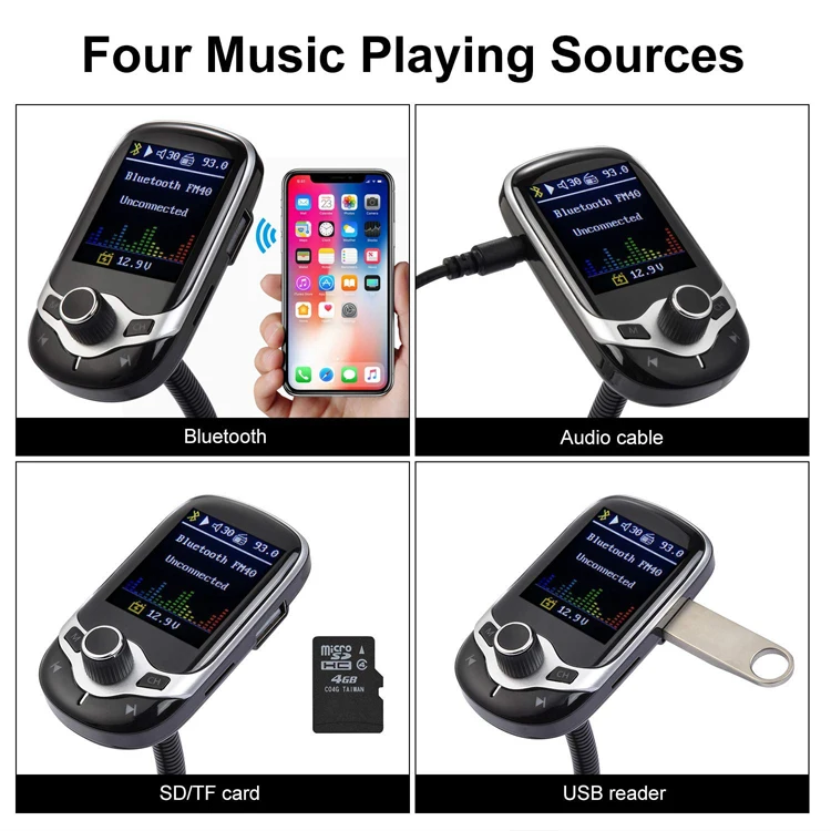FM40 folder change EQ Car MP3 Player BT car FM Transmitter with bt hands free car charger