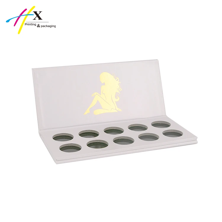 Empty Makeup Palettes White Cardboard Magnetic OEM Customized Palettes Eyeshadow Palette