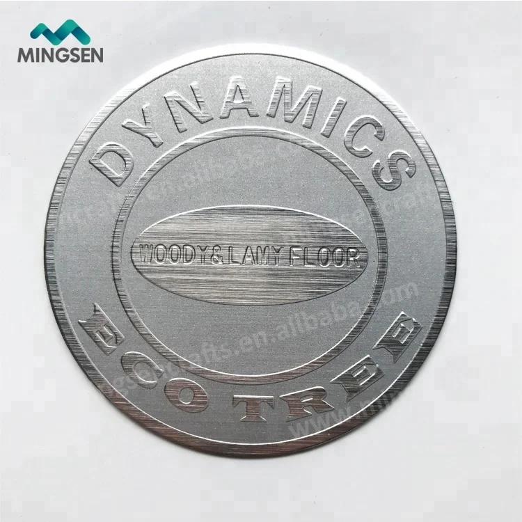 custom rectangle metal name plate sticker