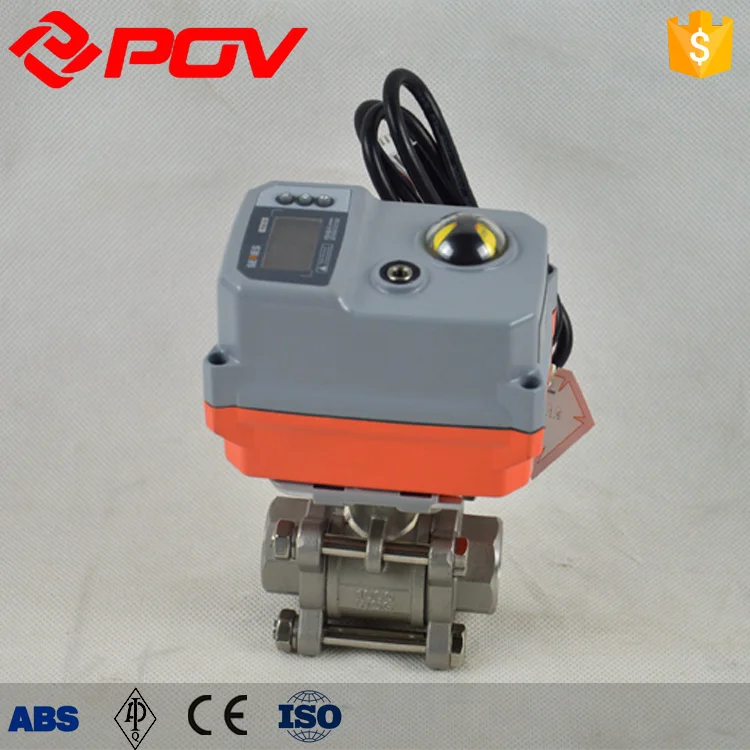 screw type 40mm electric actuator 3pc ball valve