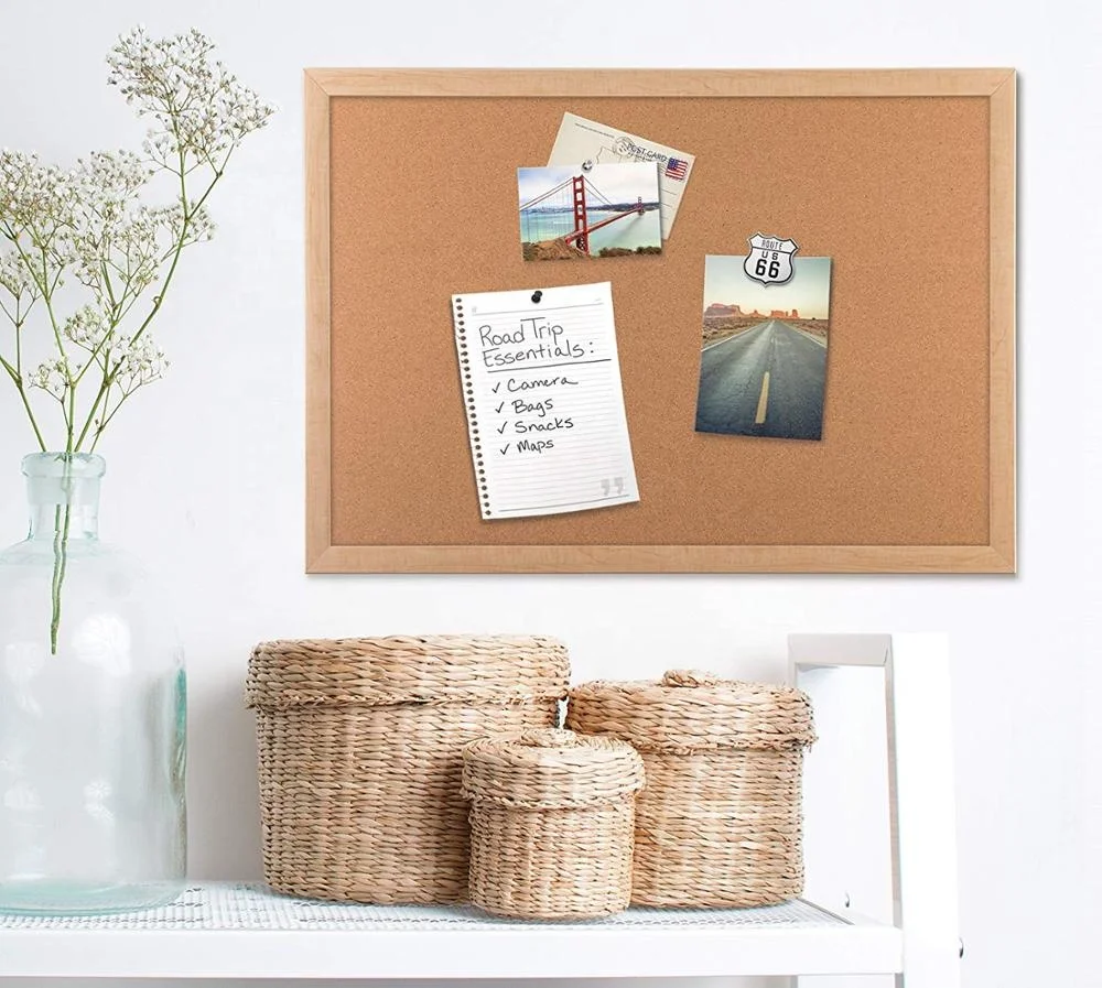 Маленькая деревянная рама, пробковая доска для объявлений, настенная нажимная доска для объявлений