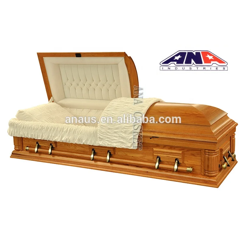 ANA Funeral Supplies American Style Adult Wood Oak Casket for Sale
