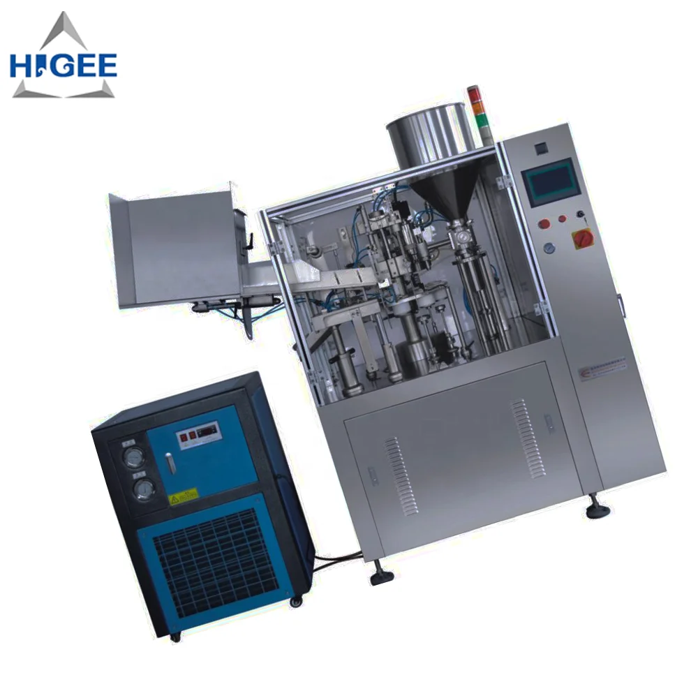 Toothpaste tube filling machine and sealing machine with cream lotion bottling equipment with  spray shampoo